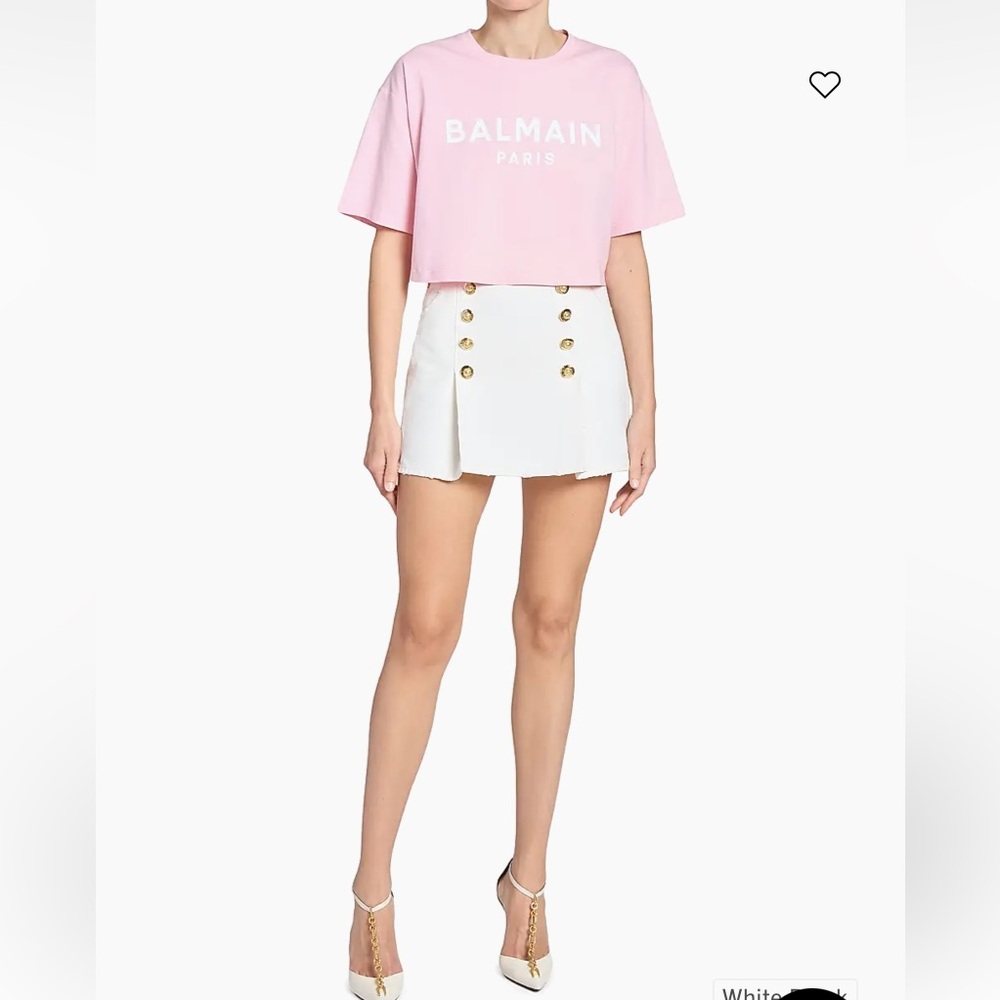 Balmain Logo Crop Tshirt no tag new